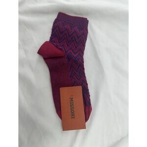 Missoni Maroon Navy Ankle Socks NEW